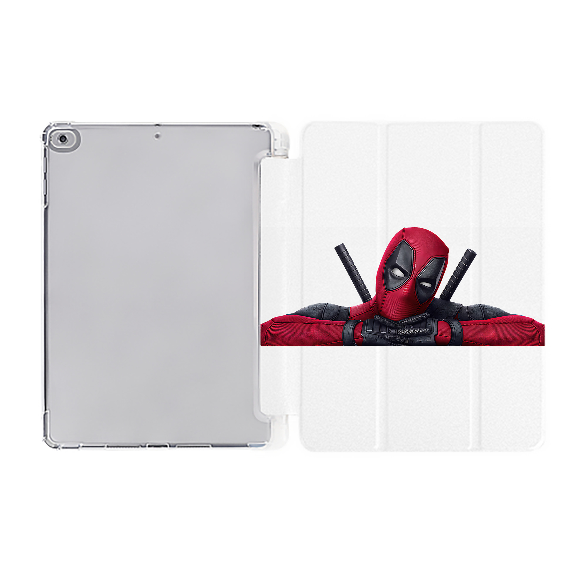 （画像用） Deadpool デッドプール IPad ケース ペン収納付き 三つ折りスタンド PUレザー×シリコン 対応機種9.5/10.5/10.9インチ
